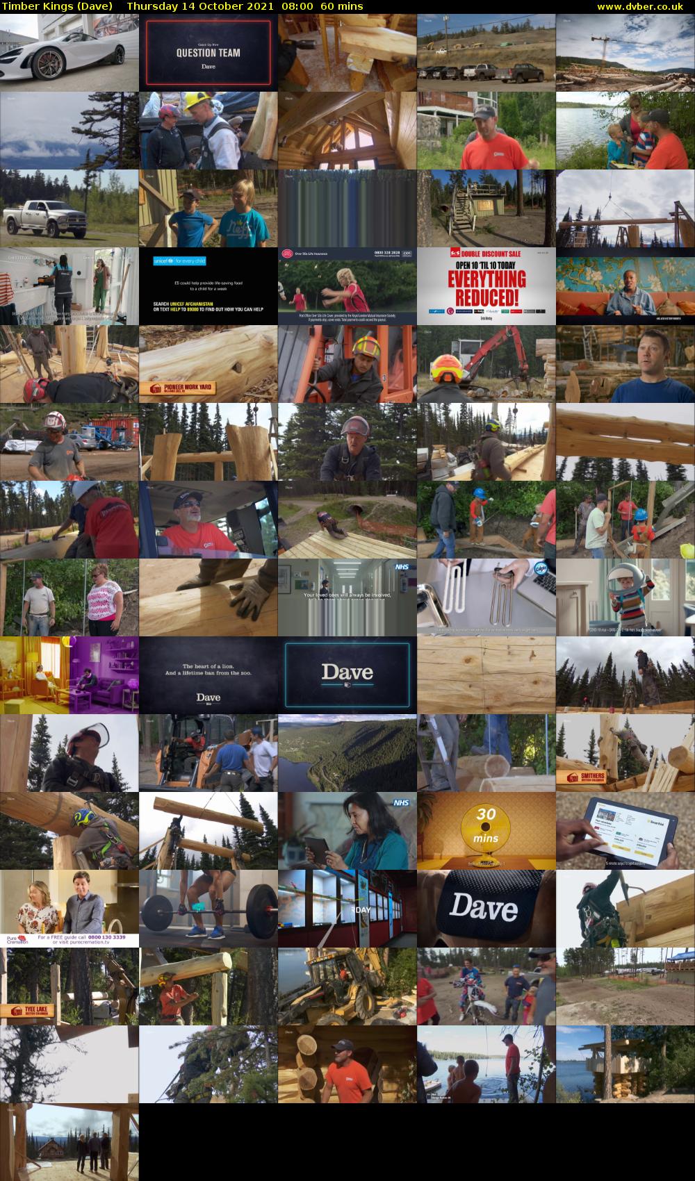 Timber Kings (Dave) Thursday 14 October 2021 08:00 - 09:00