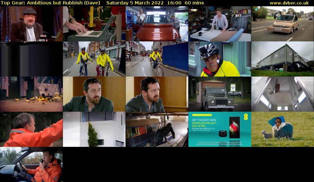 Top Gear: Ambitious but Rubbish (Dave) Saturday 5 March 2022 16:00 - 17:00