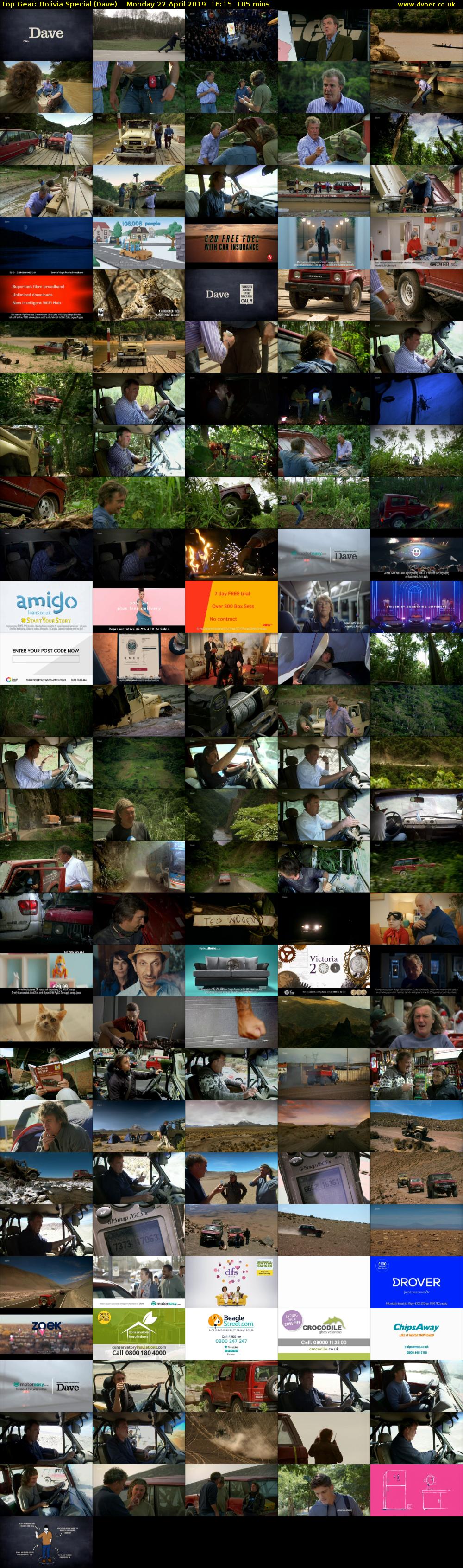 Top Gear: Bolivia Special (Dave) Monday 22 April 2019 16:15 - 18:00