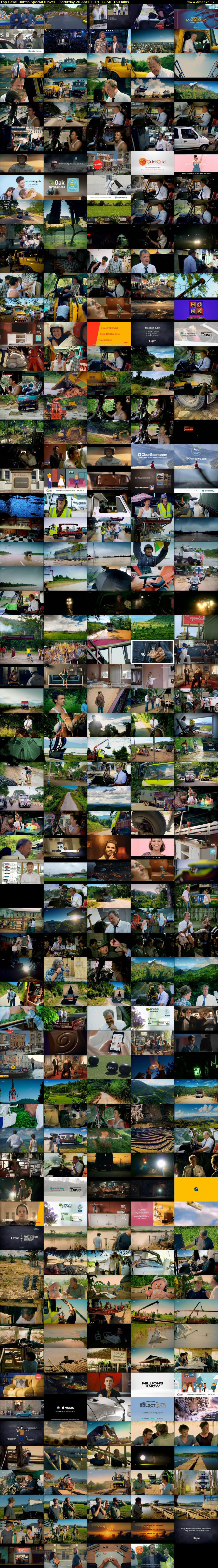 Top Gear: Burma Special (Dave) Saturday 20 April 2019 12:50 - 15:30
