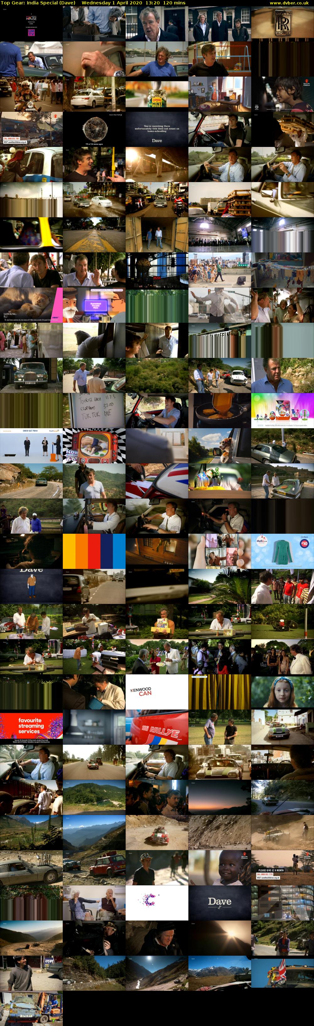 Top Gear: India Special (Dave) Wednesday 1 April 2020 13:20 - 15:20
