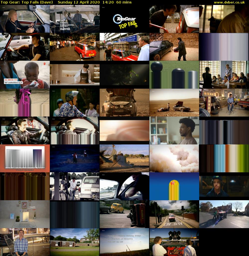 Top Gear: Top Fails (Dave) Sunday 12 April 2020 14:20 - 15:20