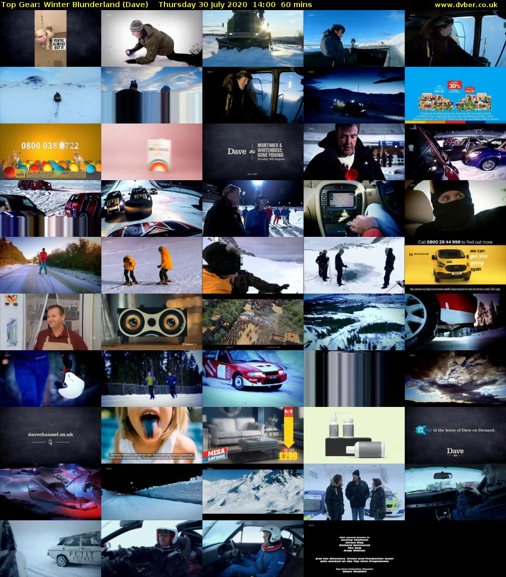 Top Gear: Winter Blunderland (Dave) Thursday 30 July 2020 14:00 - 15:00