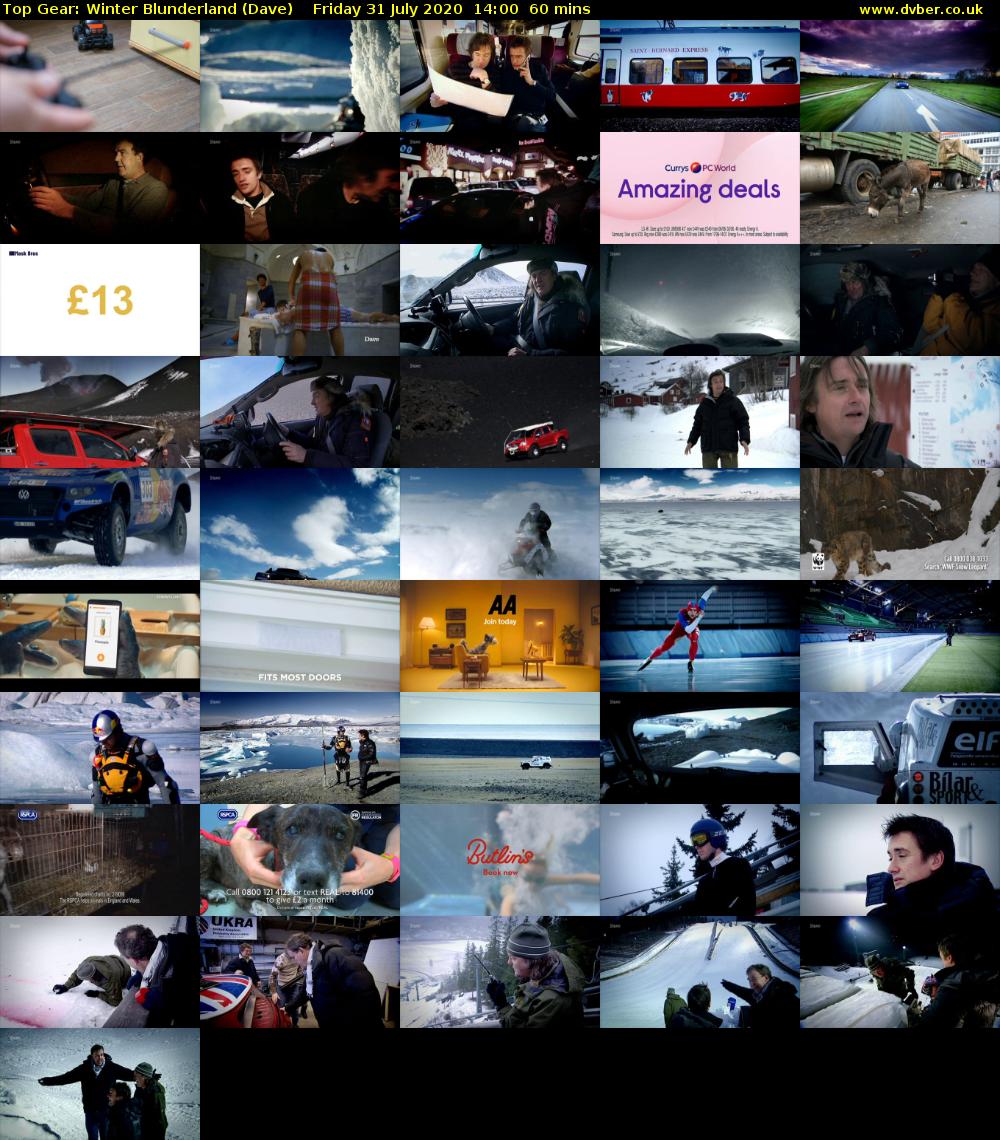 Top Gear: Winter Blunderland (Dave) Friday 31 July 2020 14:00 - 15:00
