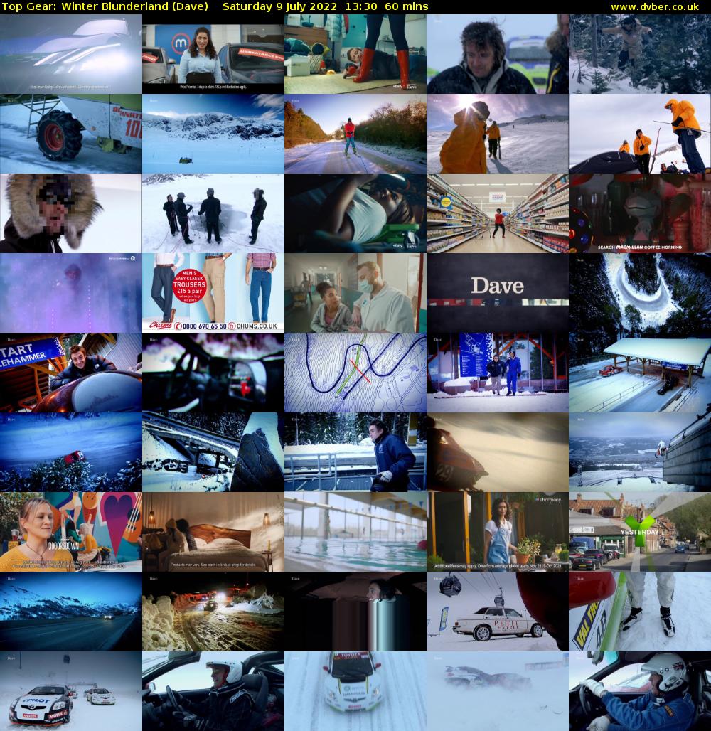 Top Gear: Winter Blunderland (Dave) Saturday 9 July 2022 13:30 - 14:30