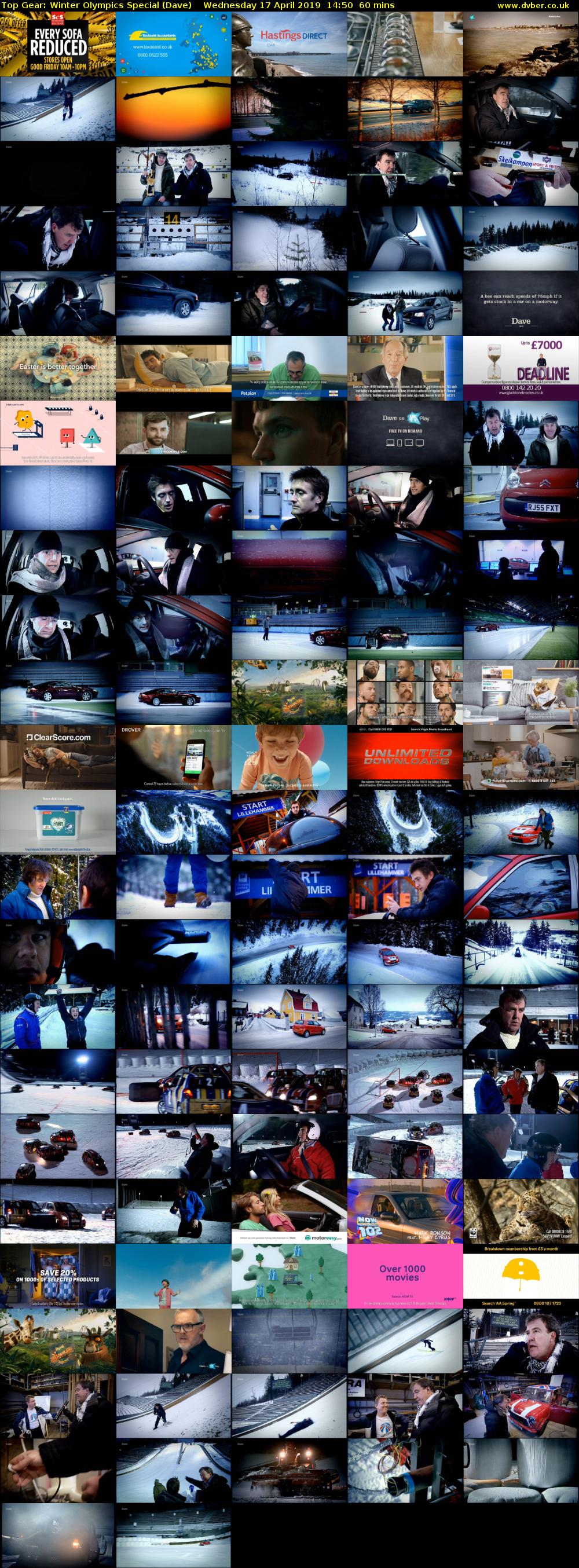 Top Gear: Winter Olympics Special (Dave) Wednesday 17 April 2019 14:50 - 15:50