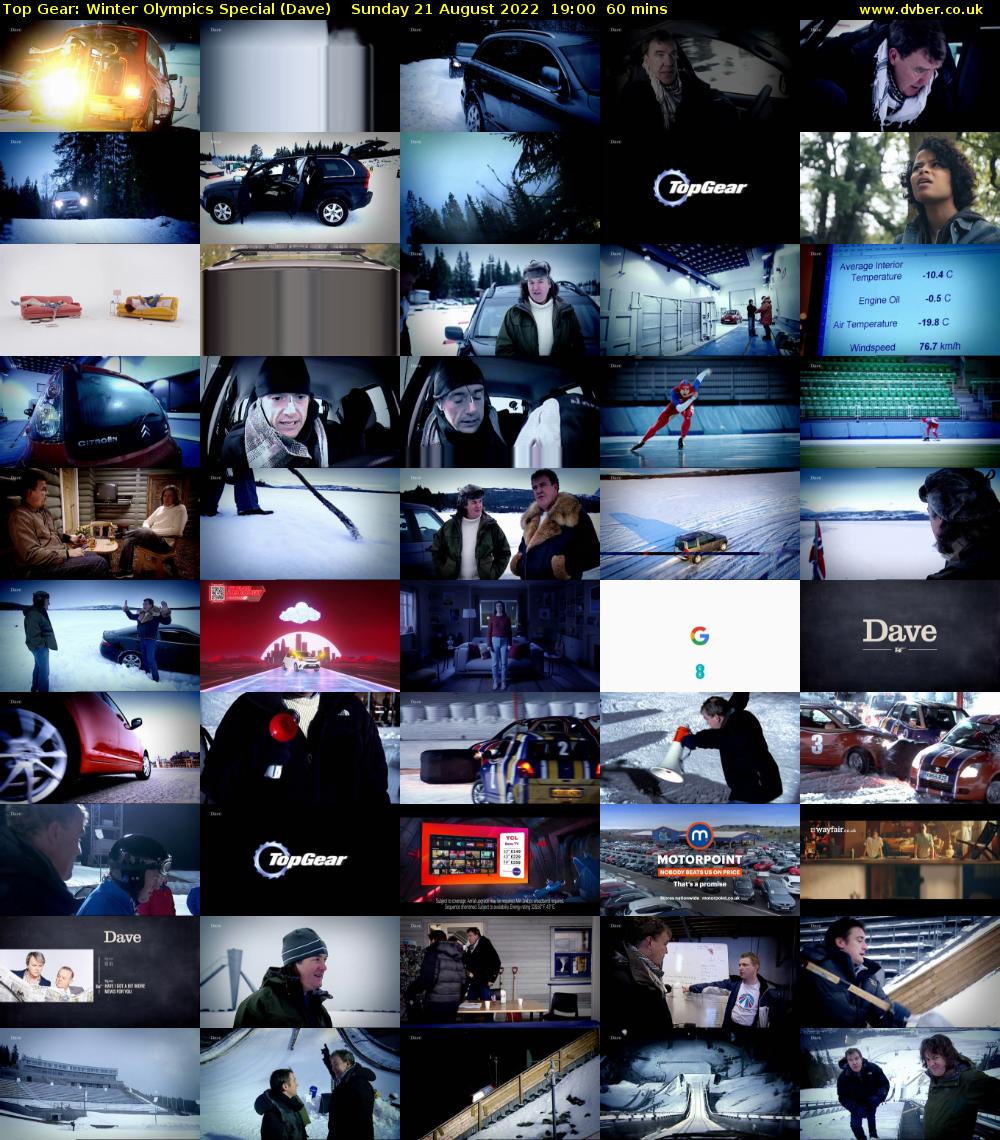 Top Gear: Winter Olympics Special (Dave) Sunday 21 August 2022 19:00 - 20:00