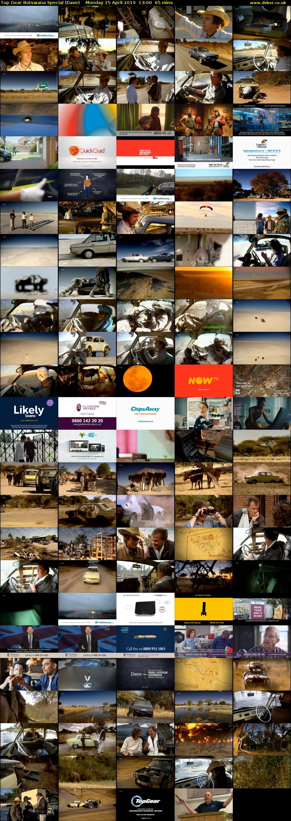 Top Gear Botswana Special (Dave) Monday 15 April 2019 13:00 - 14:05
