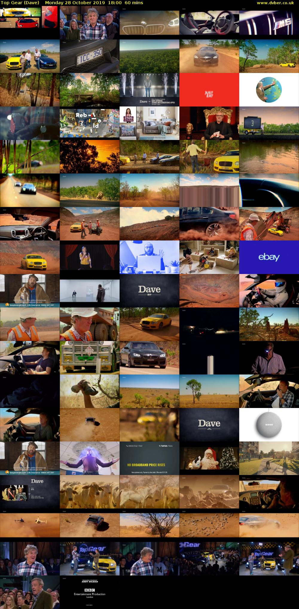 Top Gear (Dave) Monday 28 October 2019 18:00 - 19:00