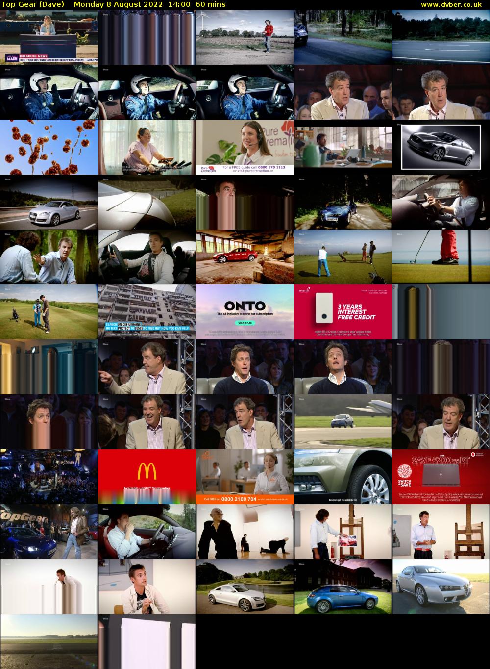 Top Gear (Dave) Monday 8 August 2022 14:00 - 15:00