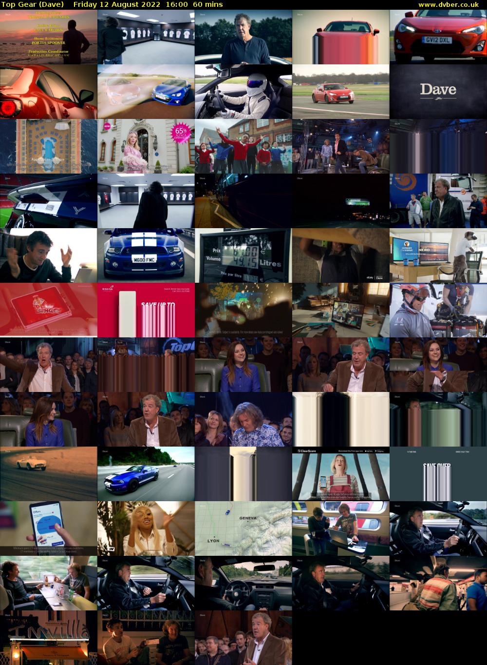 Top Gear (Dave) Friday 12 August 2022 16:00 - 17:00