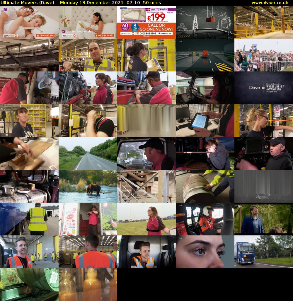 Ultimate Movers (Dave) Monday 13 December 2021 07:10 - 08:00