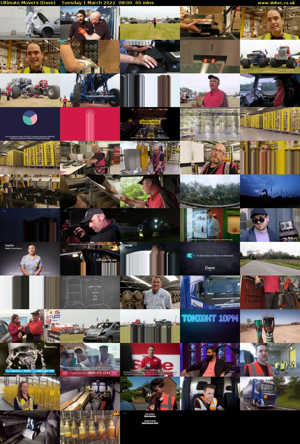 Ultimate Movers (Dave) Tuesday 1 March 2022 08:00 - 09:00