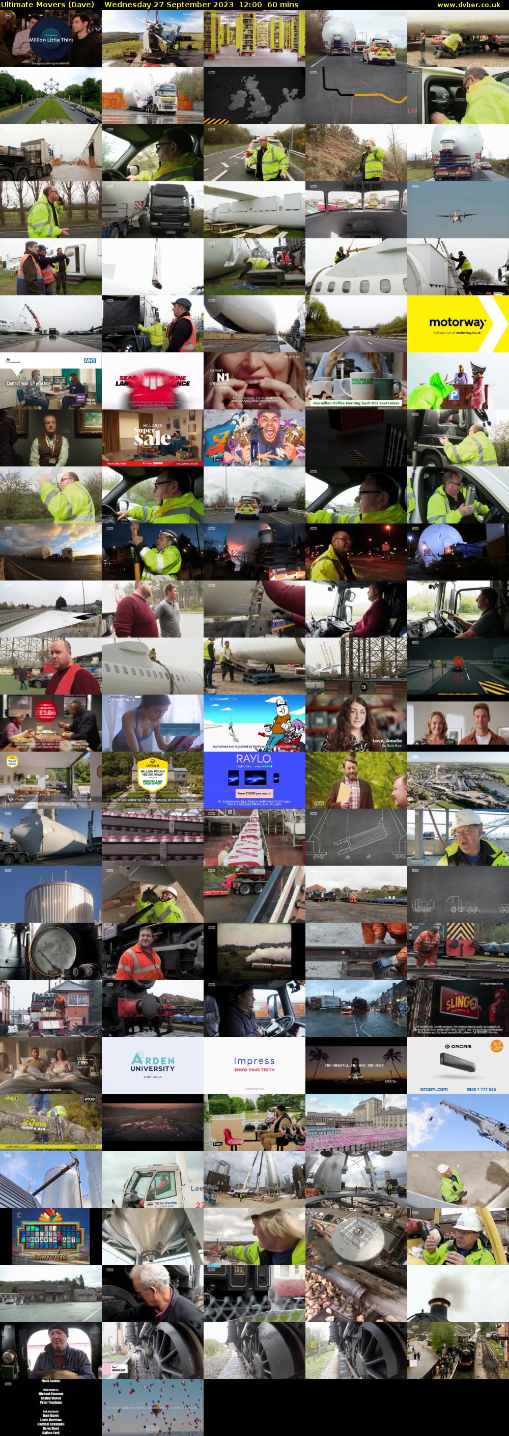 Ultimate Movers (Dave) Wednesday 27 September 2023 12:00 - 13:00