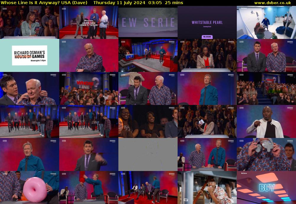 Whose Line Is It Anyway? USA (Dave) Thursday 11 July 2024 03:05 - 03:30