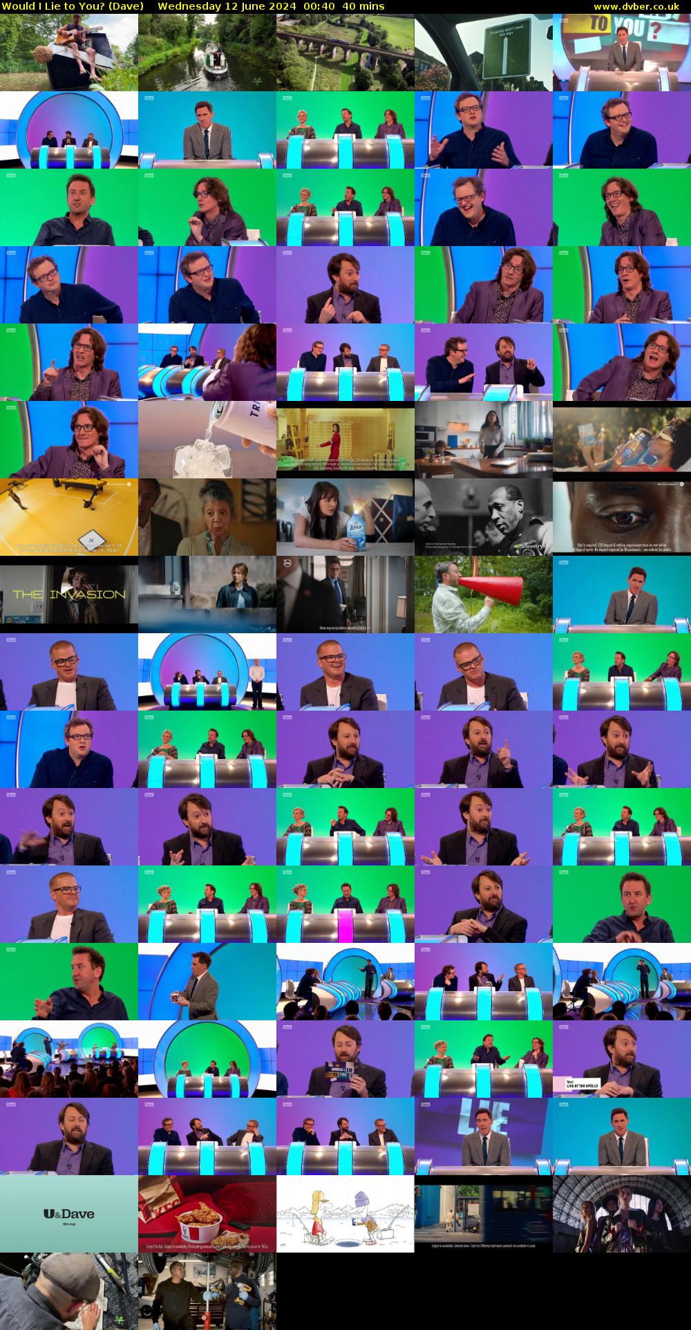 Would I Lie to You? (Dave) Wednesday 12 June 2024 00:40 - 01:20