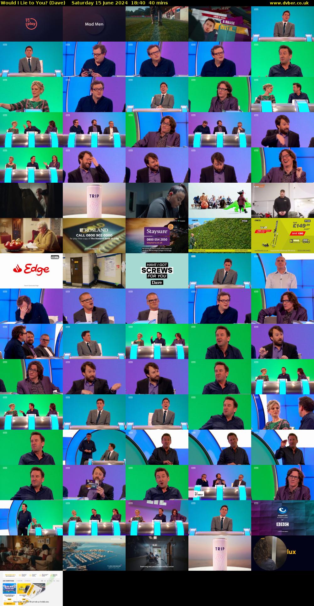 Would I Lie to You? (Dave) Saturday 15 June 2024 18:40 - 19:20