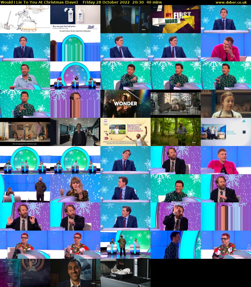 Would I Lie to You at Christmas (Dave) Friday 28 October 2022 20:30 - 21:10