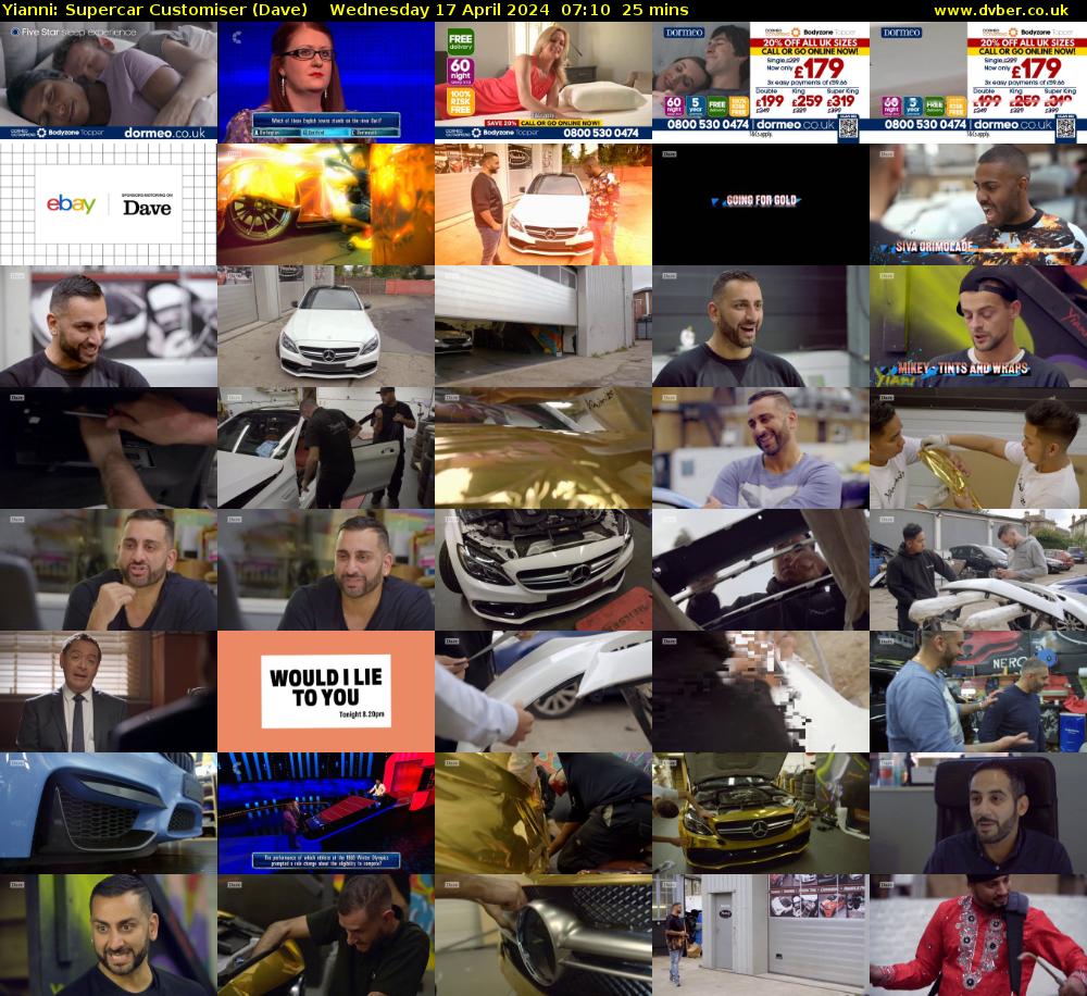 Yianni: Supercar Customiser (Dave) Wednesday 17 April 2024 07:10 - 07:35