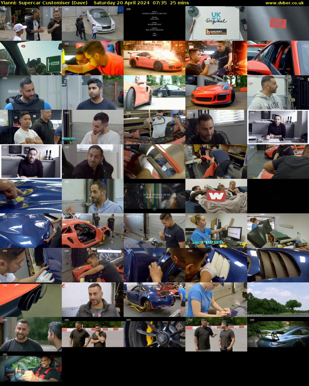Yianni: Supercar Customiser (Dave) Saturday 20 April 2024 07:35 - 08:00