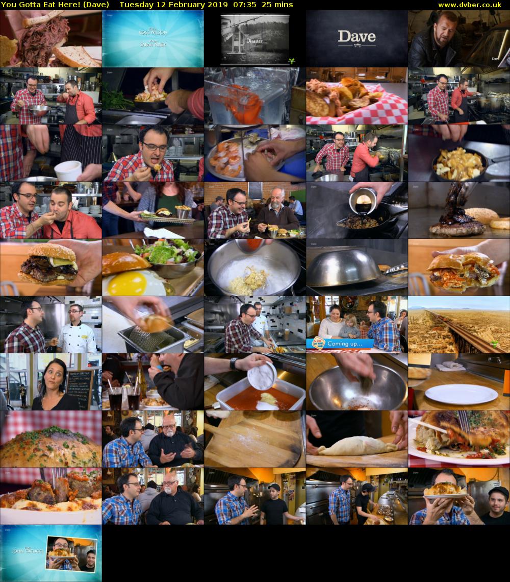 You Gotta Eat Here! (Dave) Tuesday 12 February 2019 07:35 - 08:00