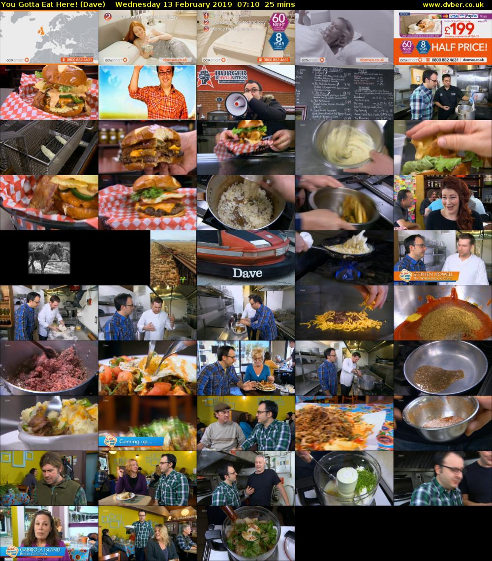 You Gotta Eat Here! (Dave) Wednesday 13 February 2019 07:10 - 07:35