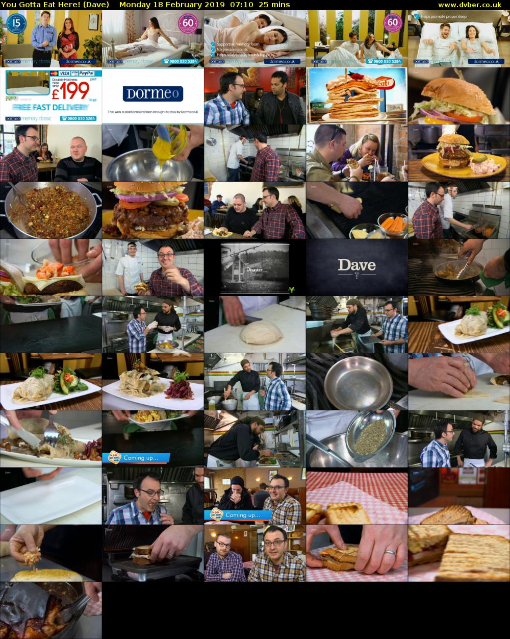 You Gotta Eat Here! (Dave) Monday 18 February 2019 07:10 - 07:35