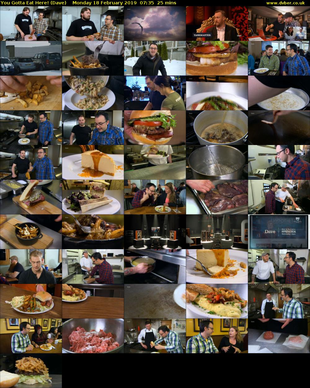 You Gotta Eat Here! (Dave) Monday 18 February 2019 07:35 - 08:00