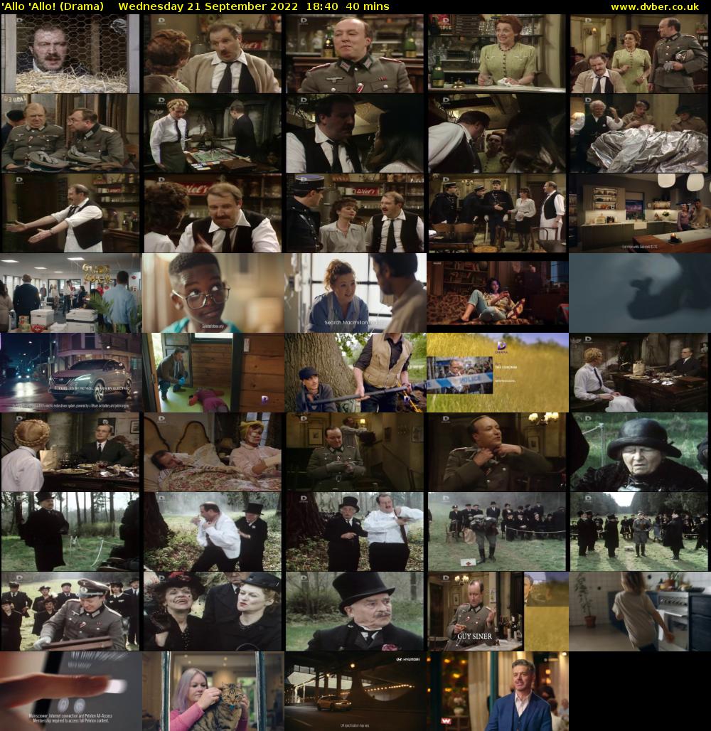 'Allo 'Allo! (Drama) Wednesday 21 September 2022 18:40 - 19:20