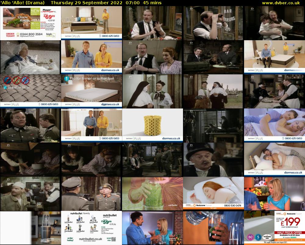 'Allo 'Allo! (Drama) Thursday 29 September 2022 07:00 - 07:45