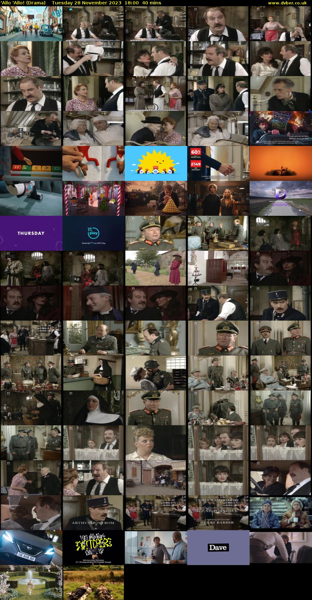 'Allo 'Allo! (Drama) Tuesday 28 November 2023 18:00 - 18:40