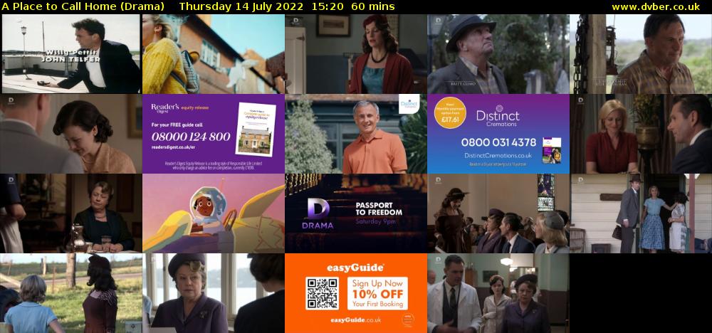 A Place to Call Home (Drama) Thursday 14 July 2022 15:20 - 16:20