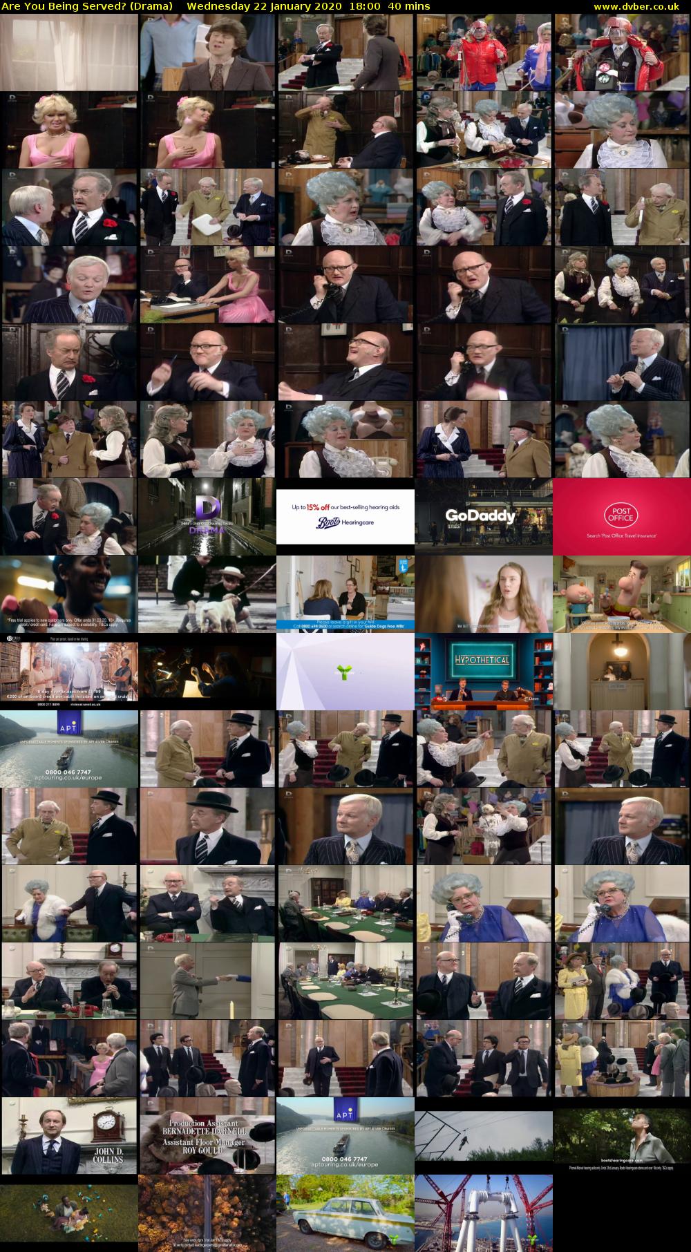Are You Being Served? (Drama) Wednesday 22 January 2020 18:00 - 18:40