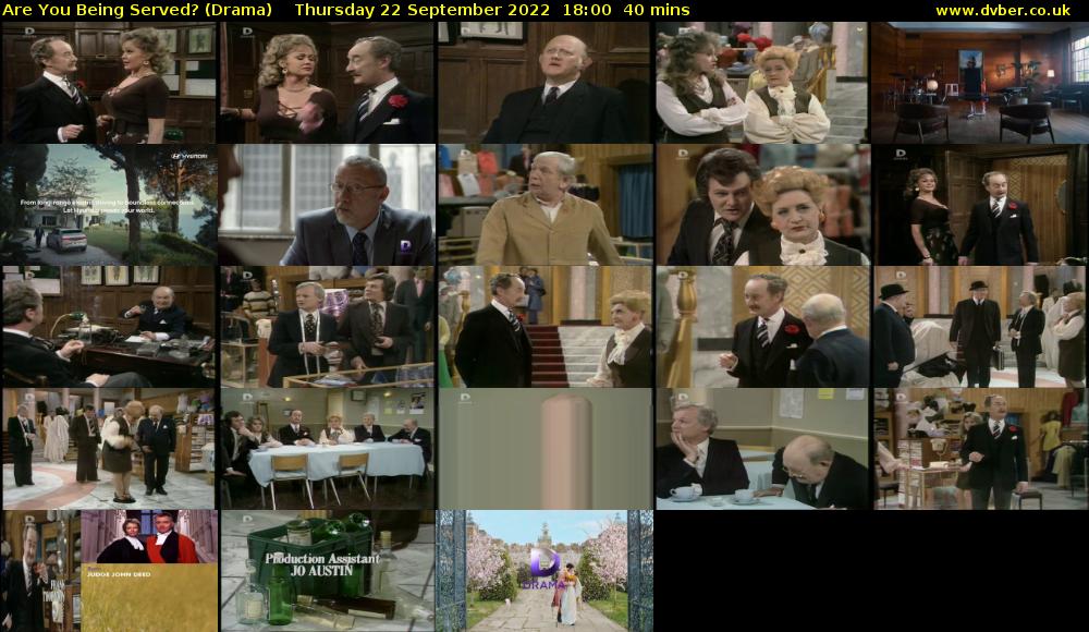 Are You Being Served? (Drama) Thursday 22 September 2022 18:00 - 18:40