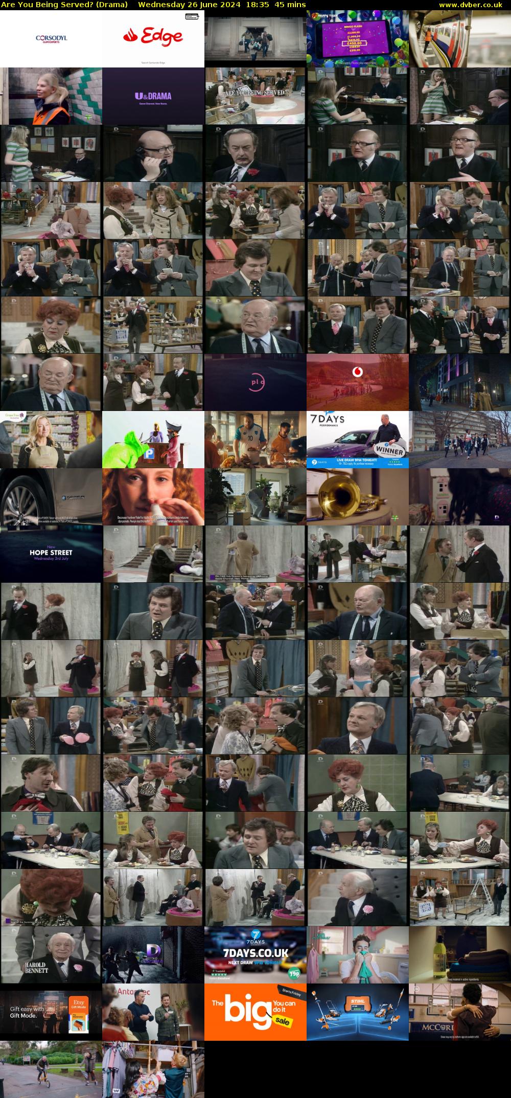 Are You Being Served? (Drama) Wednesday 26 June 2024 18:35 - 19:20