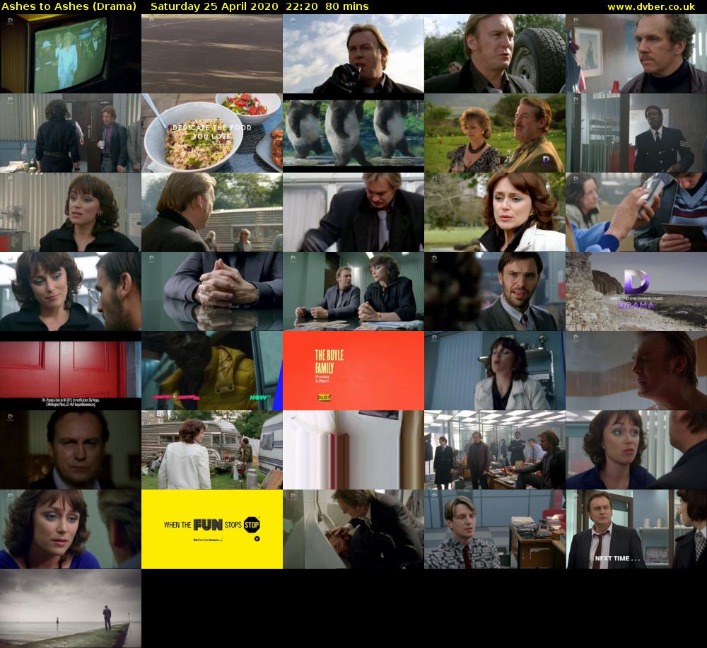Ashes to Ashes (Drama) Saturday 25 April 2020 22:20 - 23:40