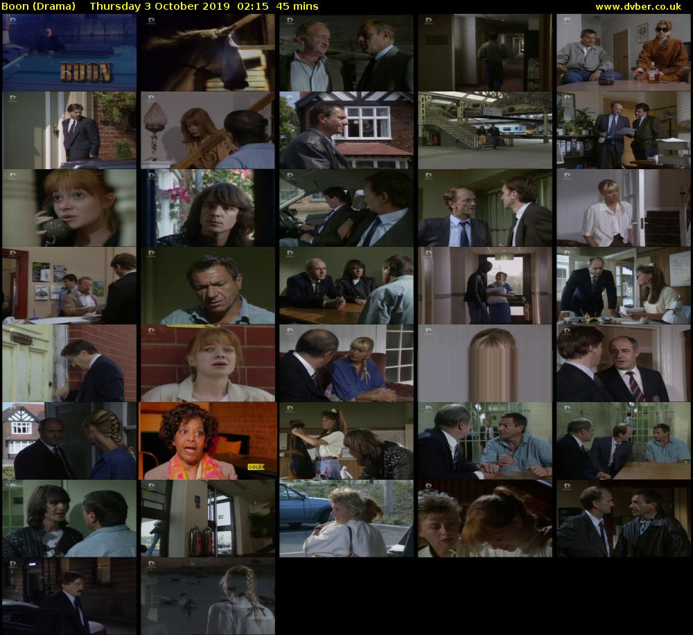 Boon (Drama) Thursday 3 October 2019 02:15 - 03:00