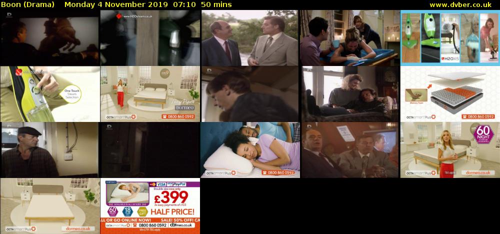 Boon (Drama) Monday 4 November 2019 07:10 - 08:00