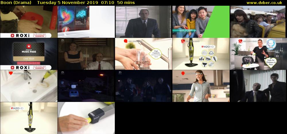 Boon (Drama) Tuesday 5 November 2019 07:10 - 08:00