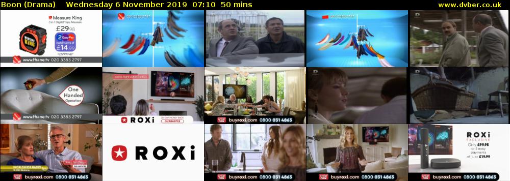 Boon (Drama) Wednesday 6 November 2019 07:10 - 08:00