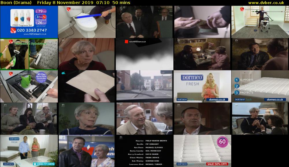 Boon (Drama) Friday 8 November 2019 07:10 - 08:00