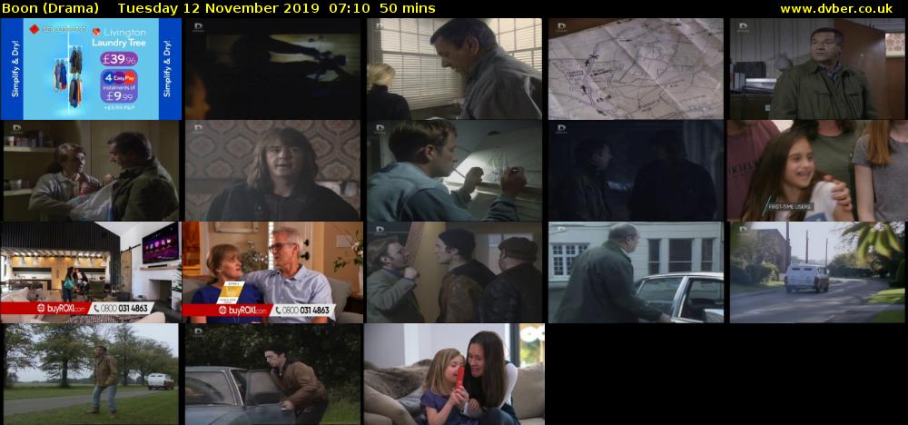 Boon (Drama) Tuesday 12 November 2019 07:10 - 08:00