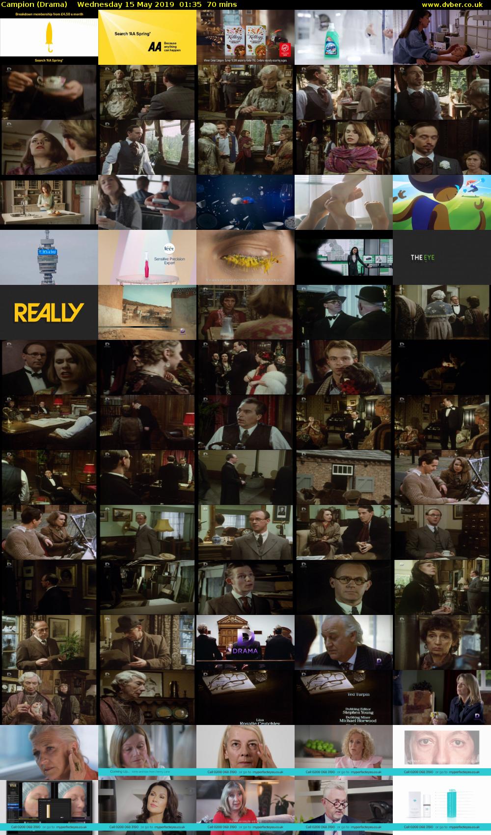 Campion (Drama) Wednesday 15 May 2019 01:35 - 02:45