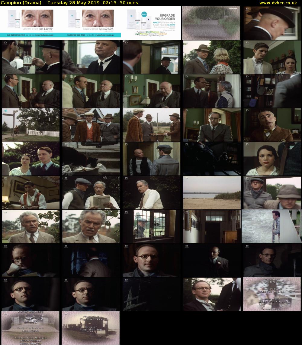 Campion (Drama) Tuesday 28 May 2019 02:15 - 03:05