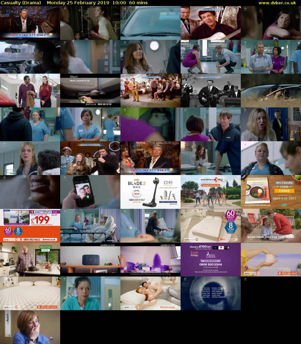 Casualty (Drama) Monday 25 February 2019 10:00 - 11:00