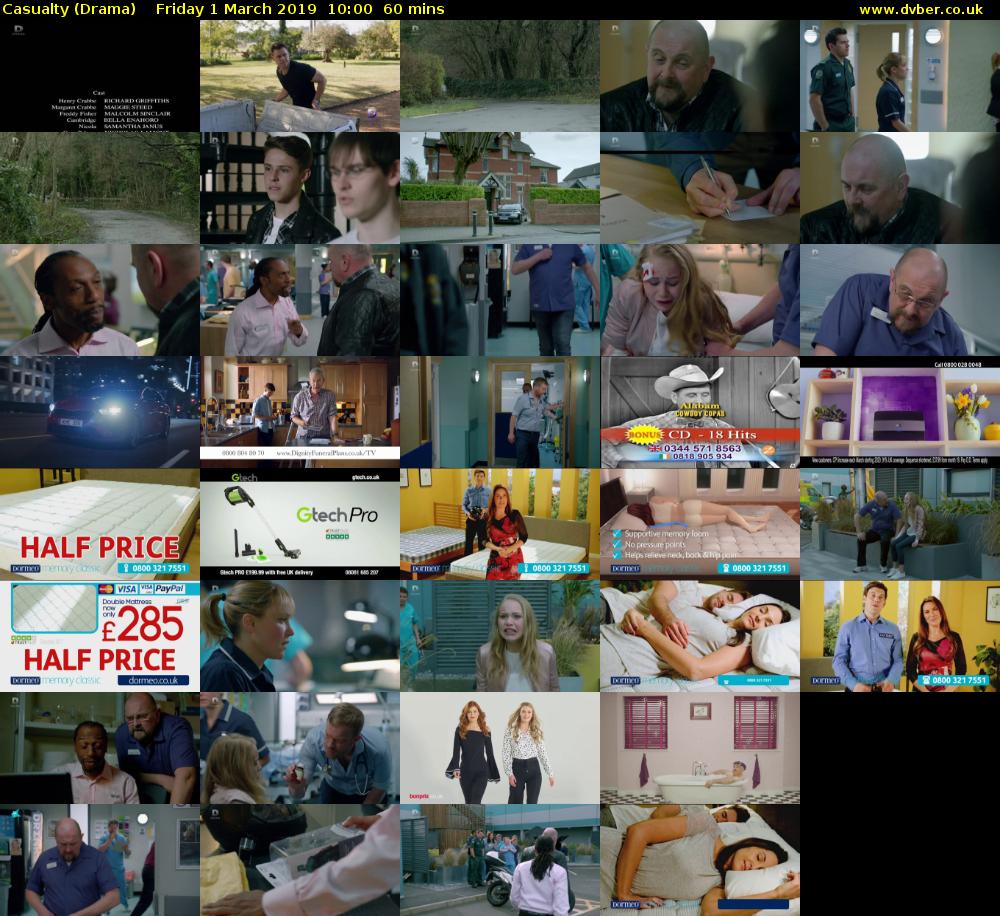 Casualty (Drama) Friday 1 March 2019 10:00 - 11:00