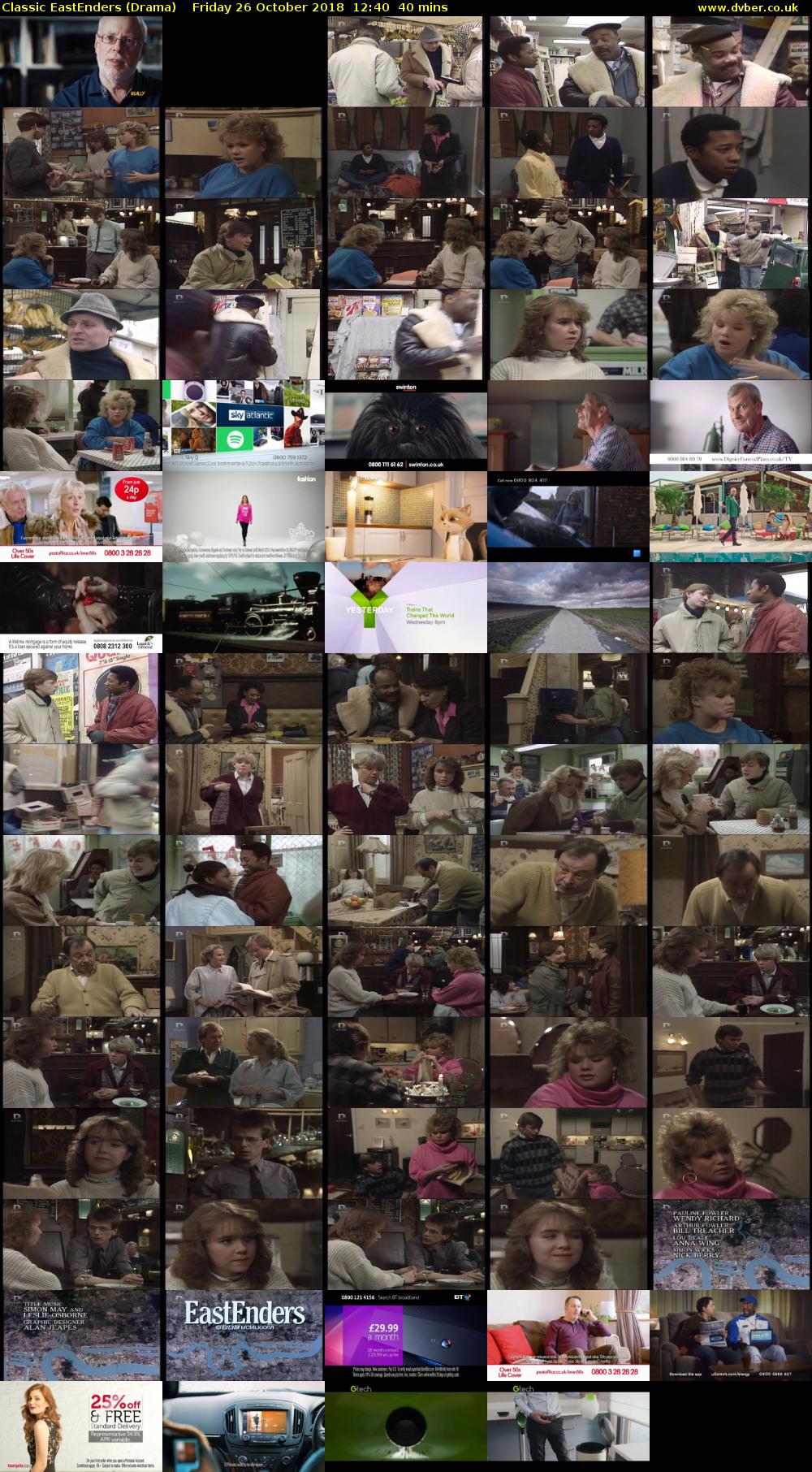 Classic EastEnders (Drama) Friday 26 October 2018 12:40 - 13:20