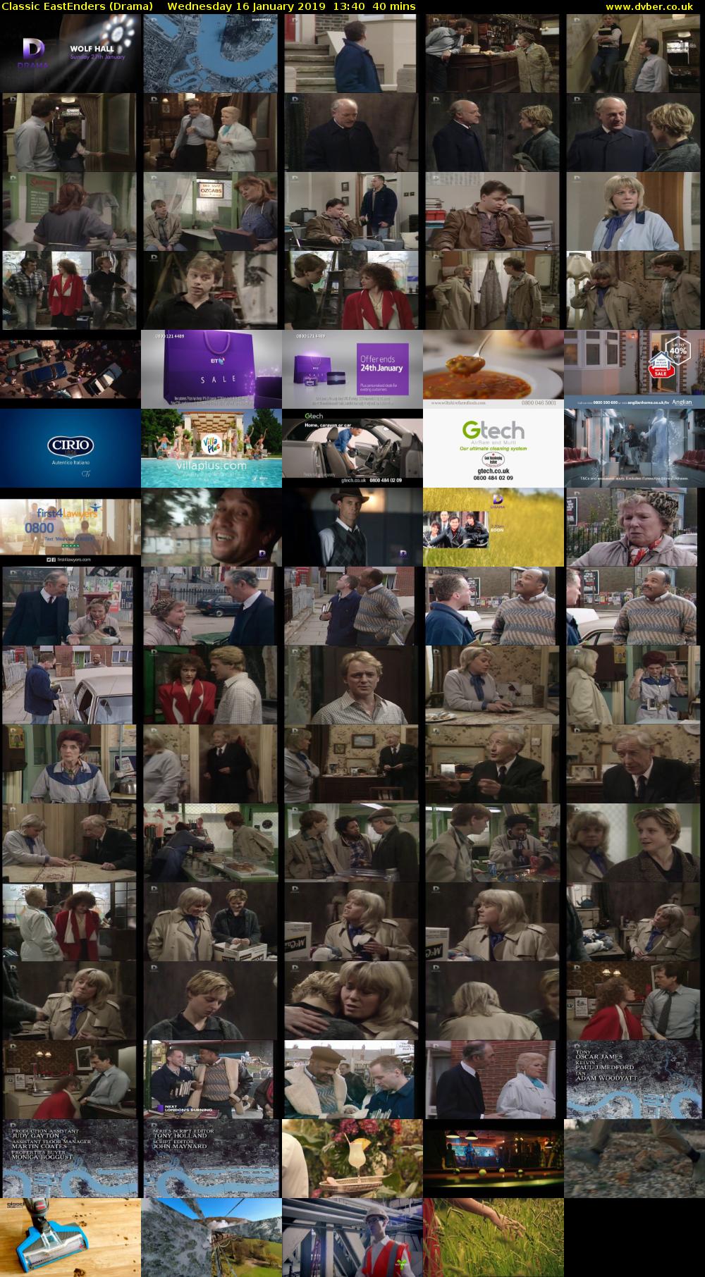 Classic EastEnders (Drama) Wednesday 16 January 2019 13:40 - 14:20