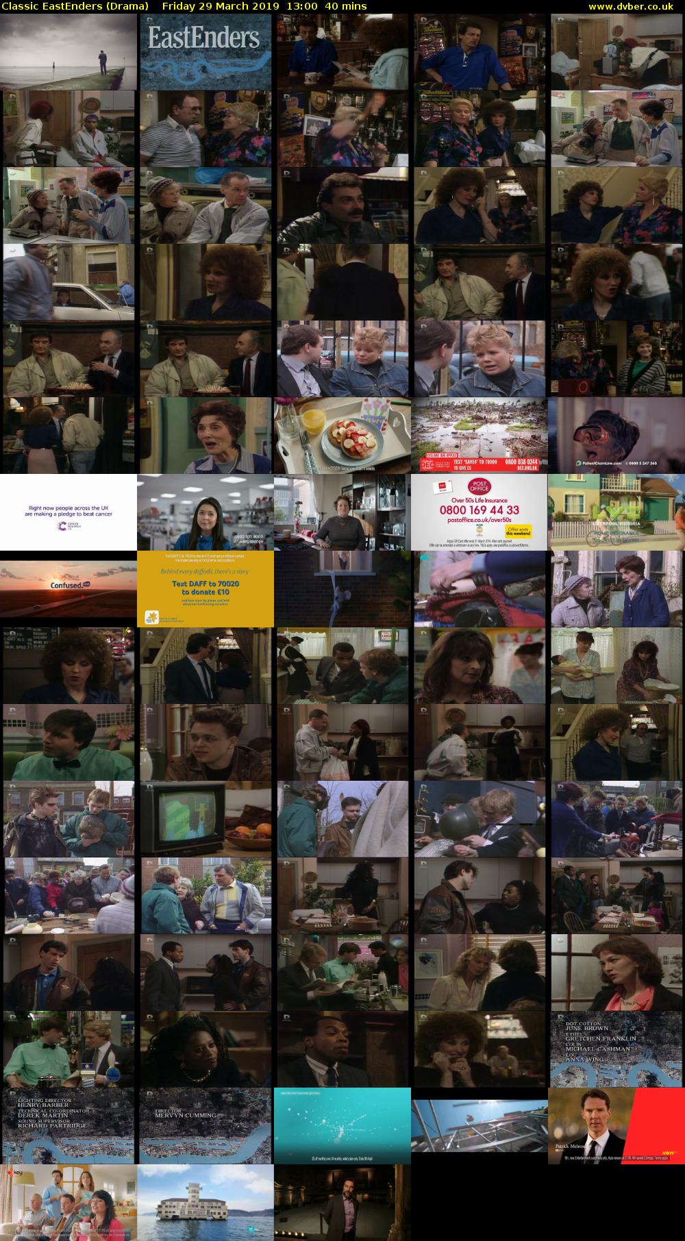 Classic EastEnders (Drama) Friday 29 March 2019 13:00 - 13:40