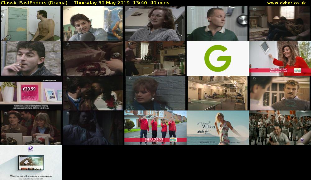 Classic EastEnders (Drama) Thursday 30 May 2019 13:40 - 14:20